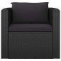 10-tlg. Garten-Lounge-Set mit Kissen Poly Rattan Schwarz 10-tlg. Garten-Lounge-Set mit Kissen Poly Rattan Schwarz
