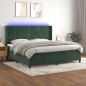 vidaXL Boxspringbett mit Matratze & LED Dunkelgrün 200x200 cm Samt vidaXL Boxspringbett mit Matratze & LED Dunkelgrün 200x200 cm Samt