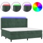 vidaXL Boxspringbett mit Matratze & LED Dunkelgrün 200x200 cm Samt vidaXL Boxspringbett mit Matratze & LED Dunkelgrün 200x200 cm Samt