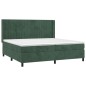 vidaXL Boxspringbett mit Matratze & LED Dunkelgrün 200x200 cm Samt vidaXL Boxspringbett mit Matratze & LED Dunkelgrün 200x200 cm Samt