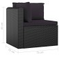 10-tlg. Garten-Lounge-Set mit Kissen Poly Rattan Schwarz 10-tlg. Garten-Lounge-Set mit Kissen Poly Rattan Schwarz