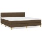 vidaXL Boxspringbett mit Matratze Dunkelbraun 160x200 cm Stoff vidaXL Boxspringbett mit Matratze Dunkelbraun 160x200 cm Stoff