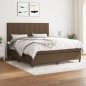 vidaXL Boxspringbett mit Matratze Dunkelbraun 160x200 cm Stoff vidaXL Boxspringbett mit Matratze Dunkelbraun 160x200 cm Stoff
