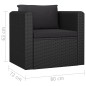 10-tlg. Garten-Lounge-Set mit Kissen Poly Rattan Schwarz 10-tlg. Garten-Lounge-Set mit Kissen Poly Rattan Schwarz