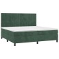 vidaXL Boxspringbett mit Matratze Dunkelgrün 200x200 cm Samt vidaXL Boxspringbett mit Matratze Dunkelgrün 200x200 cm Samt
