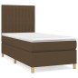 vidaXL Boxspringbett mit Matratze Dunkelbraun 80x200 cm Stoff vidaXL Boxspringbett mit Matratze Dunkelbraun 80x200 cm Stoff