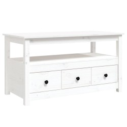 vidaXL Couchtisch Weiß 102x49x55 cm Massivholz Kiefer