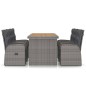 7-tlg. Garten-Essgruppe mit Auflagen Poly Rattan Grau 7-tlg. Garten-Essgruppe mit Auflagen Poly Rattan Grau