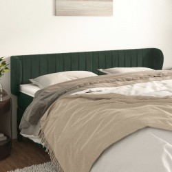 vidaXL Kopfteil mit Ohren Dunkelgrün 163x23x78/88 cm Samt
