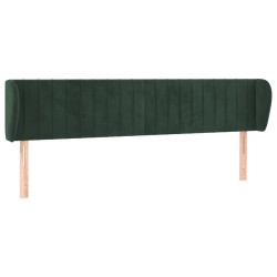 vidaXL Kopfteil mit Ohren Dunkelgrün 163x23x78/88 cm Samt
