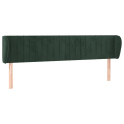 vidaXL Kopfteil mit Ohren Dunkelgrün 183x23x78/88 cm Samt