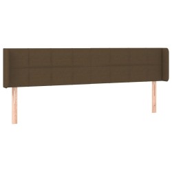 vidaXL Kopfteil mit Ohren Dunkelbraun 163x16x78/88 cm Stoff
