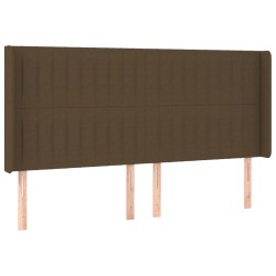vidaXL Kopfteil mit Ohren Dunkelbraun 183x16x118/128 cm Stoff