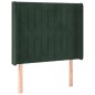 vidaXL Kopfteil mit Ohren Dunkelgrün 103x16x118/128 cm Samt