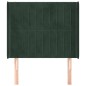 vidaXL Kopfteil mit Ohren Dunkelgrün 103x16x118/128 cm Samt