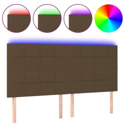 vidaXL LED Kopfteil Dunkelbraun 160x5x118/128 cm Stoff