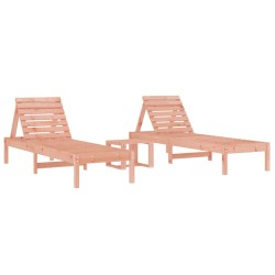 vidaXL Sonnenliegen 2 Stk. mit Tisch Massivholz Douglasie