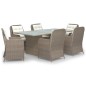 7-tlg. Garten-Essgruppe Poly Rattan Braun 7-tlg. Garten-Essgruppe Poly Rattan Braun