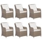 7-tlg. Garten-Essgruppe Poly Rattan Braun 7-tlg. Garten-Essgruppe Poly Rattan Braun
