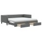 vidaXL Tagesbett Ausziehbar mit Schubladen Dunkelgrau 90x190 cm Stoff vidaXL Tagesbett Ausziehbar mit Schubladen Dunkelgrau 90x190 cm Stoff