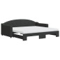 vidaXL Tagesbett Ausziehbar mit Matratzen Schwarz 90x190 cm Stoff vidaXL Tagesbett Ausziehbar mit Matratzen Schwarz 90x190 cm Stoff