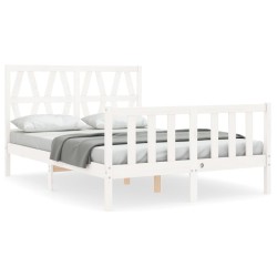 vidaXL Massivholzbett ohne Matratze Weiß 120x200 cm Kiefernholz