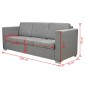 vidaXL 3-Sitzer-Sofa Stoff Hellgrau vidaXL 3-Sitzer-Sofa Stoff Hellgrau