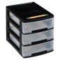 Curver Schreibtisch-Schubladenbox Babel A4 3x5L Schwarz Transparent Curver Schreibtisch-Schubladenbox Babel A4 3x5L Schwarz Transparent