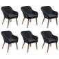 7-tlg. Garten-Essgruppe Poly Rattan Schwarz