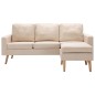 vidaXL 3-Sitzer-Sofa mit Hocker Creme Stoff vidaXL 3-Sitzer-Sofa mit Hocker Creme Stoff