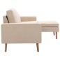 vidaXL 3-Sitzer-Sofa mit Hocker Creme Stoff vidaXL 3-Sitzer-Sofa mit Hocker Creme Stoff