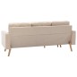 vidaXL 3-Sitzer-Sofa mit Hocker Creme Stoff vidaXL 3-Sitzer-Sofa mit Hocker Creme Stoff