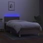 vidaXL Boxspringbett mit Matratze & LED Taupe 100x200 cm Stoff vidaXL Boxspringbett mit Matratze & LED Taupe 100x200 cm Stoff