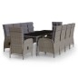 11-tlg. Garten-Essgruppe Poly Rattan Grau 11-tlg. Garten-Essgruppe Poly Rattan Grau