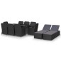 11-tlg. Garten-Essgruppe Poly Rattan Schwarz 11-tlg. Garten-Essgruppe Poly Rattan Schwarz