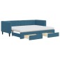 vidaXL Tagesbett Ausziehbar mit Schubladen Blau 80x200 cm Samt vidaXL Tagesbett Ausziehbar mit Schubladen Blau 80x200 cm Samt