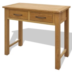 vidaXL Frisiertisch mit Hocker Massivholz Eiche