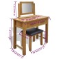 vidaXL Frisiertisch mit Hocker Massivholz Eiche vidaXL Frisiertisch mit Hocker Massivholz Eiche