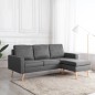 vidaXL 3-Sitzer-Sofa mit Hocker Hellgrau Stoff vidaXL 3-Sitzer-Sofa mit Hocker Hellgrau Stoff