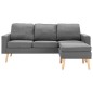vidaXL 3-Sitzer-Sofa mit Hocker Hellgrau Stoff vidaXL 3-Sitzer-Sofa mit Hocker Hellgrau Stoff