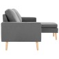 vidaXL 3-Sitzer-Sofa mit Hocker Hellgrau Stoff vidaXL 3-Sitzer-Sofa mit Hocker Hellgrau Stoff