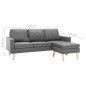 vidaXL 3-Sitzer-Sofa mit Hocker Hellgrau Stoff vidaXL 3-Sitzer-Sofa mit Hocker Hellgrau Stoff