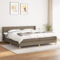 vidaXL Boxspringbett mit Matratze Taupe 200x200 cm Stoff vidaXL Boxspringbett mit Matratze Taupe 200x200 cm Stoff