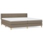 vidaXL Boxspringbett mit Matratze Taupe 200x200 cm Stoff vidaXL Boxspringbett mit Matratze Taupe 200x200 cm Stoff