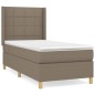 vidaXL Boxspringbett mit Matratze Taupe 100x200 cm Stoff vidaXL Boxspringbett mit Matratze Taupe 100x200 cm Stoff