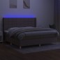 vidaXL Boxspringbett mit Matratze & LED Taupe 200x200 cm Stoff vidaXL Boxspringbett mit Matratze & LED Taupe 200x200 cm Stoff
