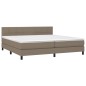 vidaXL Boxspringbett mit Matratze Taupe 200x200 cm Stoff vidaXL Boxspringbett mit Matratze Taupe 200x200 cm Stoff