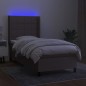 vidaXL Boxspringbett mit Matratze & LED Taupe 100x200 cm Stoff vidaXL Boxspringbett mit Matratze & LED Taupe 100x200 cm Stoff