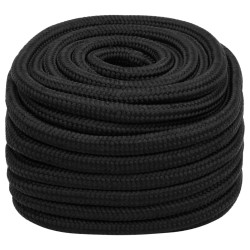 vidaXL Bootsseil Schwarz 20 mm 50 m Polypropylen