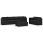 7-tlg. Garten-Lounge-Set mit Kissen Poly Rattan Schwarz 7-tlg. Garten-Lounge-Set mit Kissen Poly Rattan Schwarz
